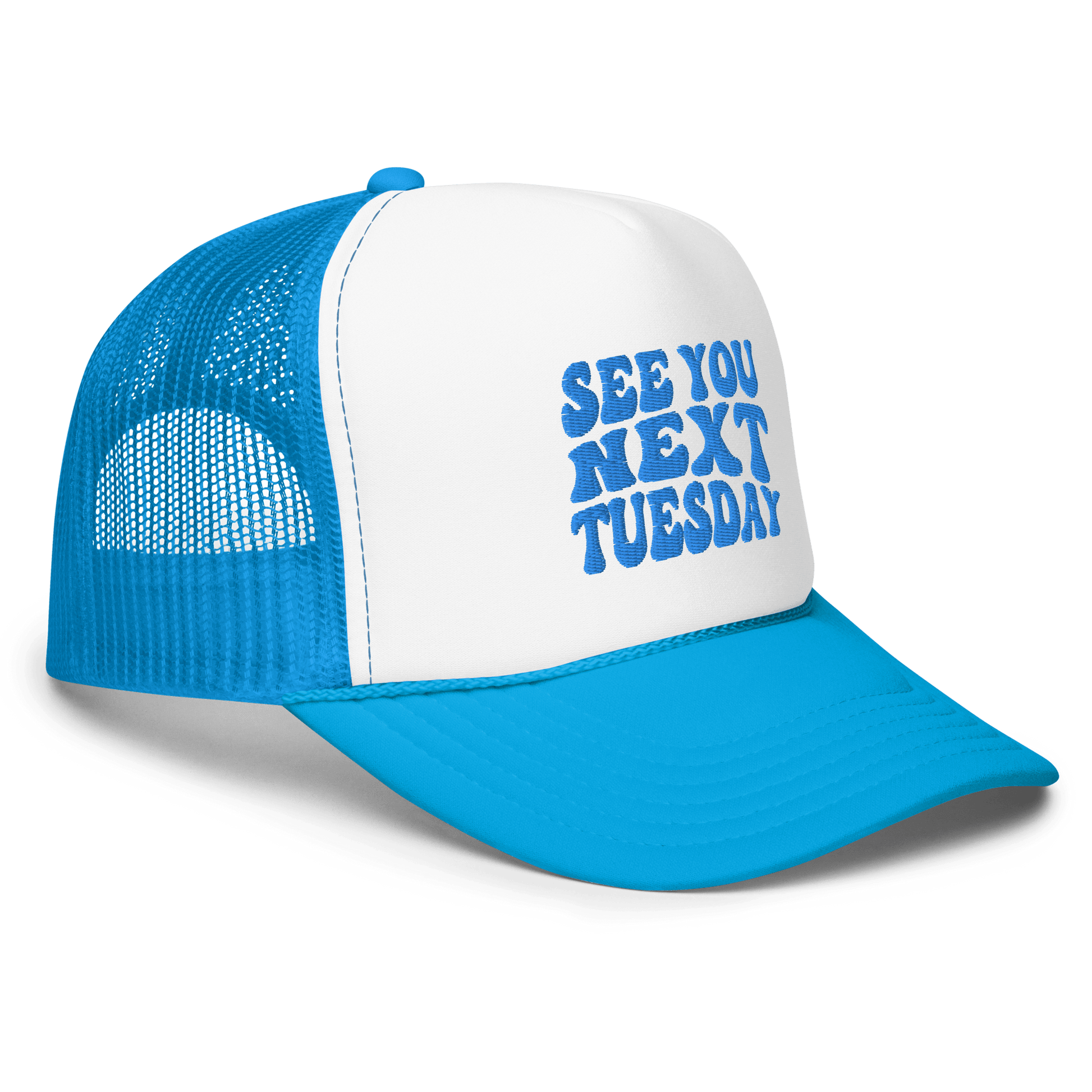 See You Next Tuesday Blue on Blue Trucker - James Kennedy Merch